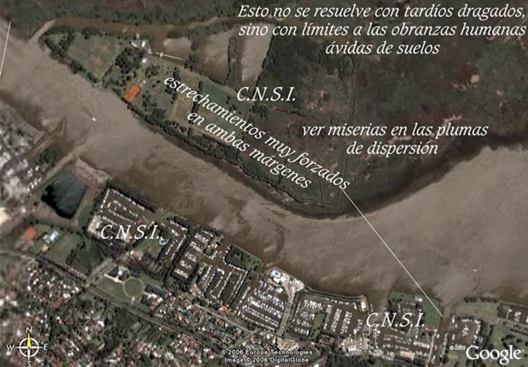 advecciones mareales a la salida del Lujan